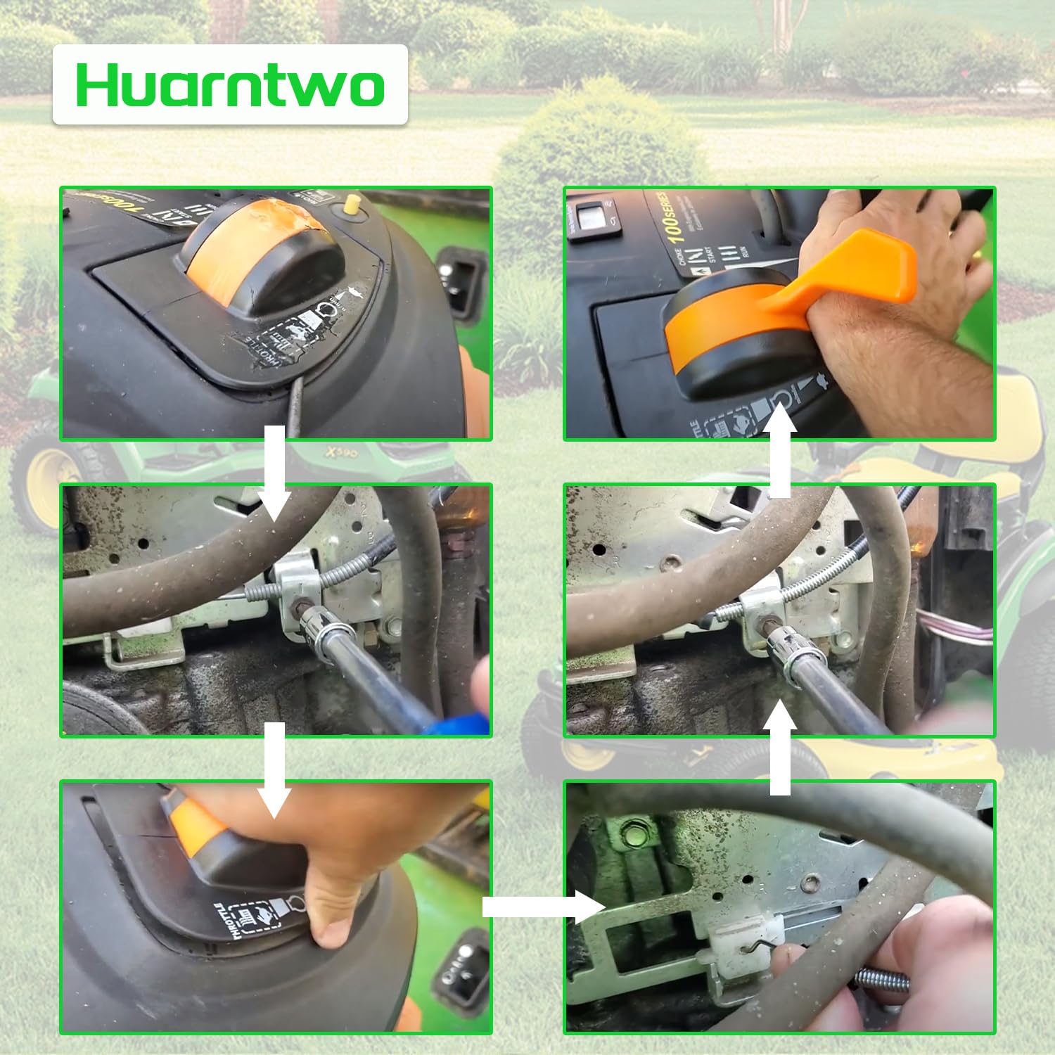 GY21983 - Cavo acceleratore compatibile con John Deere 107S, D100, D105, D110, D120, X105, X115R, X125, X145, cavo push pull