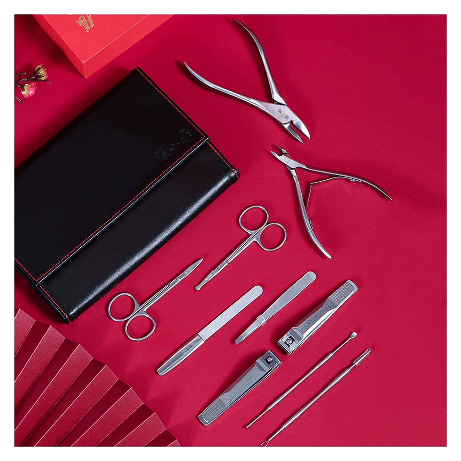 Zestaw do manicure narzędzia obcinacz do paznokci dla dorosłych zestaw do pedicure ze stali nierdzewnej 10 w 1 zestaw obcinaczy do paznokci dla mężczyzn i kobiet profesjonalny zestaw do