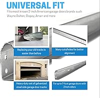 Vista 8 de Reemplazo de riel vertical para puerta de garaje, juego de rieles de puerta izquierda y derecha para 7 pies de alto, rieles de puerta de acero