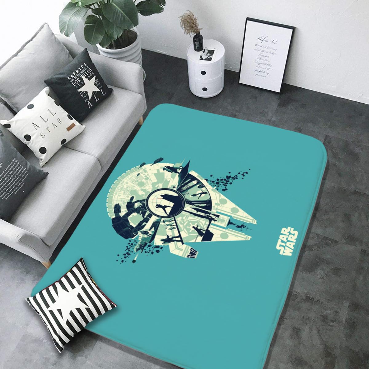 Amazon｜ラグ カーペット スターウォーズ ラグマット 絨毯 150x100cm