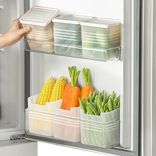 Poeland Refrigerator Organizer Box, Plastic Fridge Side Door Storage Containers