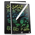 [2 Pack] Genialba LCD Writing Tablet 12-Inch Colorful Doodle Board, Toddler Learning Educational Toys Gifts for 3-8 Years Old Girls and Boys, Electronic Drawing Pad for Kids (Black&White)