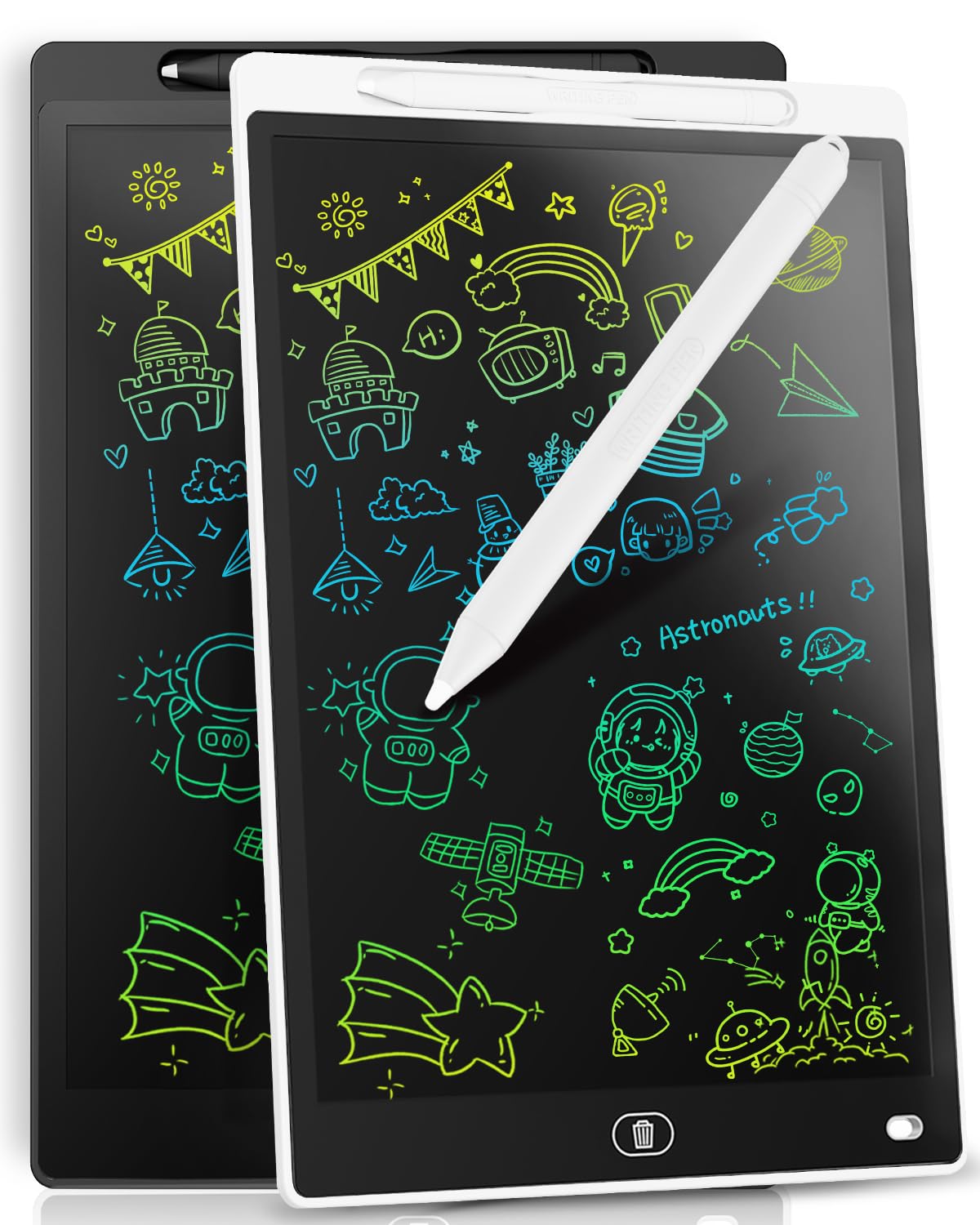 Photo 1 of [2 Pack] Genialba LCD Writing Tablet 8.5-Inch Colorful Doodle Board, Toddler Learning Educational Toys Gifts for 3-8 Years Old Girls and Boys, Electronic Drawing Pad for Kids (Black&White)