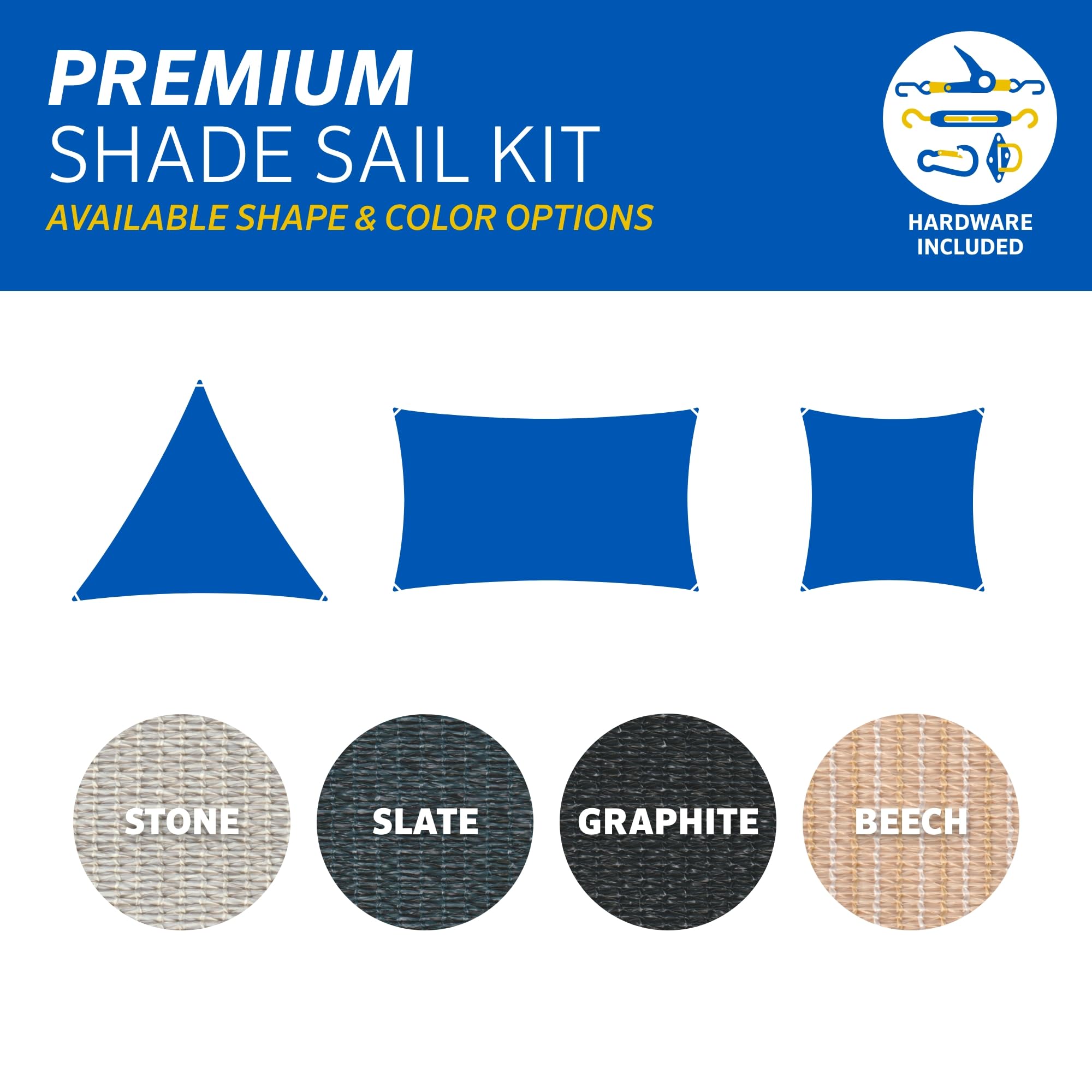 Amazon.com : Coolaroo Premium Shade Sail Kit - 95% UV Block