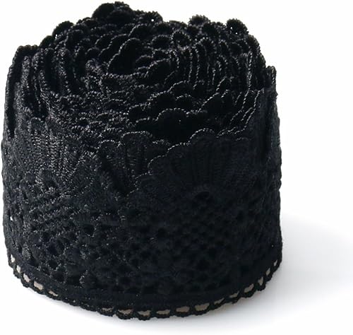 Miniatura 10 de URBEST Cola de abanico de encaje de poliéster duradera con ojales, apliques bordados para decoración del hogar, manualidades de costura, 2.7