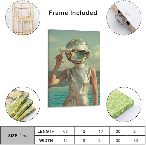 Miniatura 2 de Retro Canvas Wall Art Party Girl Abstract Art 70s Retro Poster Posters Wall Art Painting Canvas Gift Living Room Prints Bedroom Decor Poster