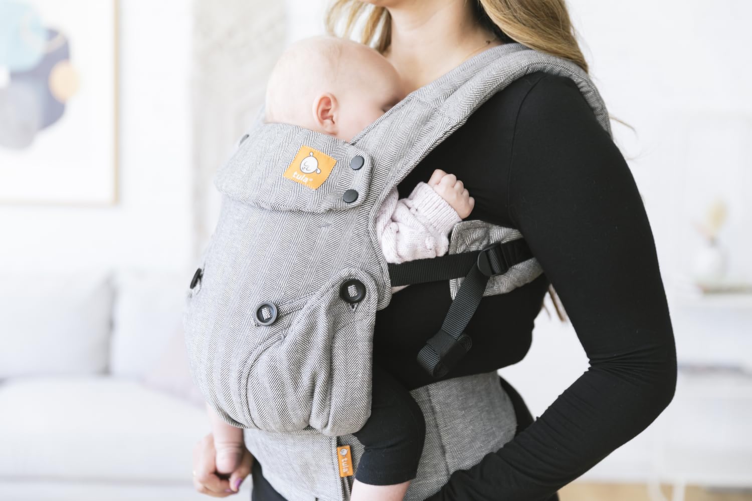 Tula Classic Explore nosidełko dla noworodków ergonomiczne i ewolucyjne lniany plecak do przodu lato do przodu 3 w 1, 3,2 do 20,4 kg, popiół