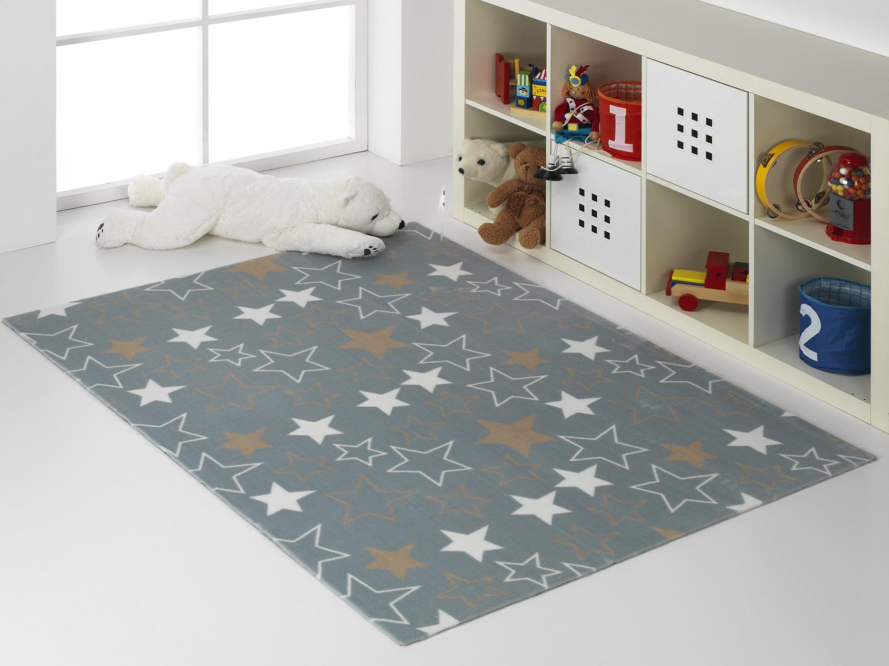 MANTAS MORA - Alfombra Infantil Terciopelo y Antideslizante 100% Poliéster Microfibra Tacto Super Suave Mullido Especial Juegos D95
