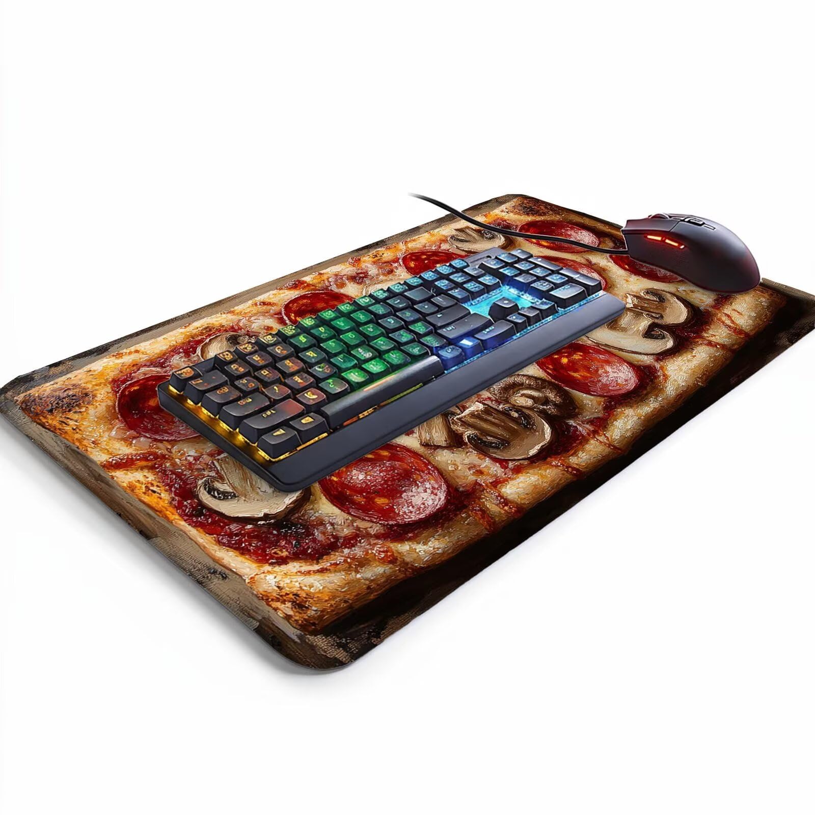 Podkładka pod mysz do pizzy Wodoodporna podkładka pod mysz Gastronomia Podkładka pod mysz xxl 140 x 60 x 0,3 cm Zwiększona dokładność i szybkość szyte krawędzie dla laptopa Klawiatura Gracz Dekoracja