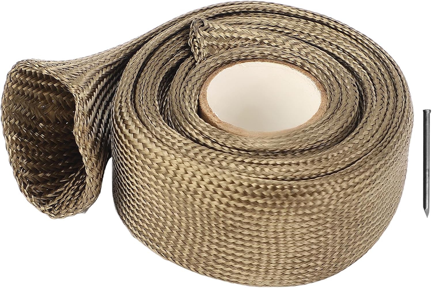 Basalt Fiber Automotive Heat Sleeve, 9.8ft x 0.75in High Temperature Fuel Line Cover for Car Wire Hose Protection up to 900°C