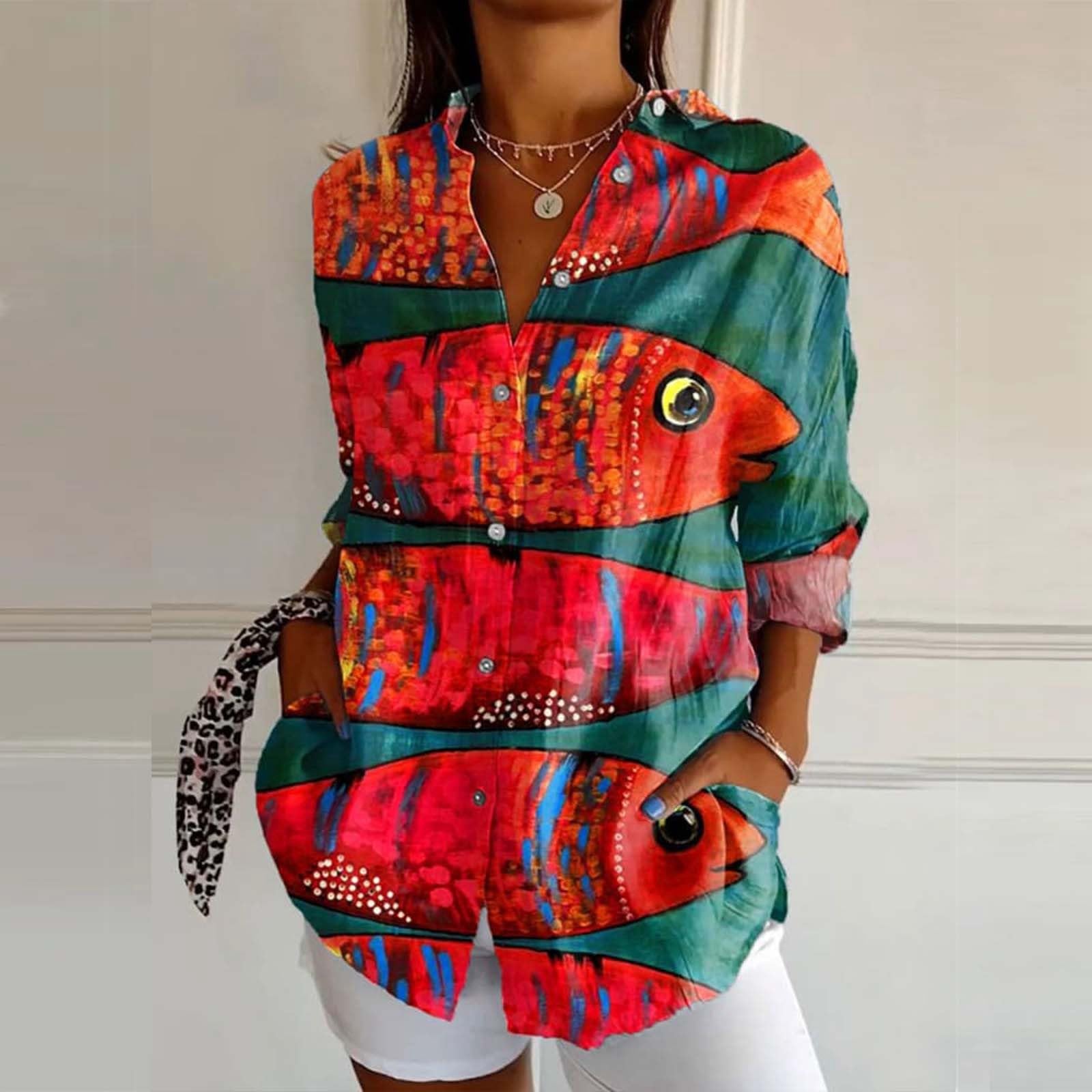 Camisas de gasa de moda con botones para mujer, con solapa, para verano, casual, de manga larga, de lino, con gráficos, ajuste holgado, ropa de lino y algodón, talla grande, con cuello y cuello para