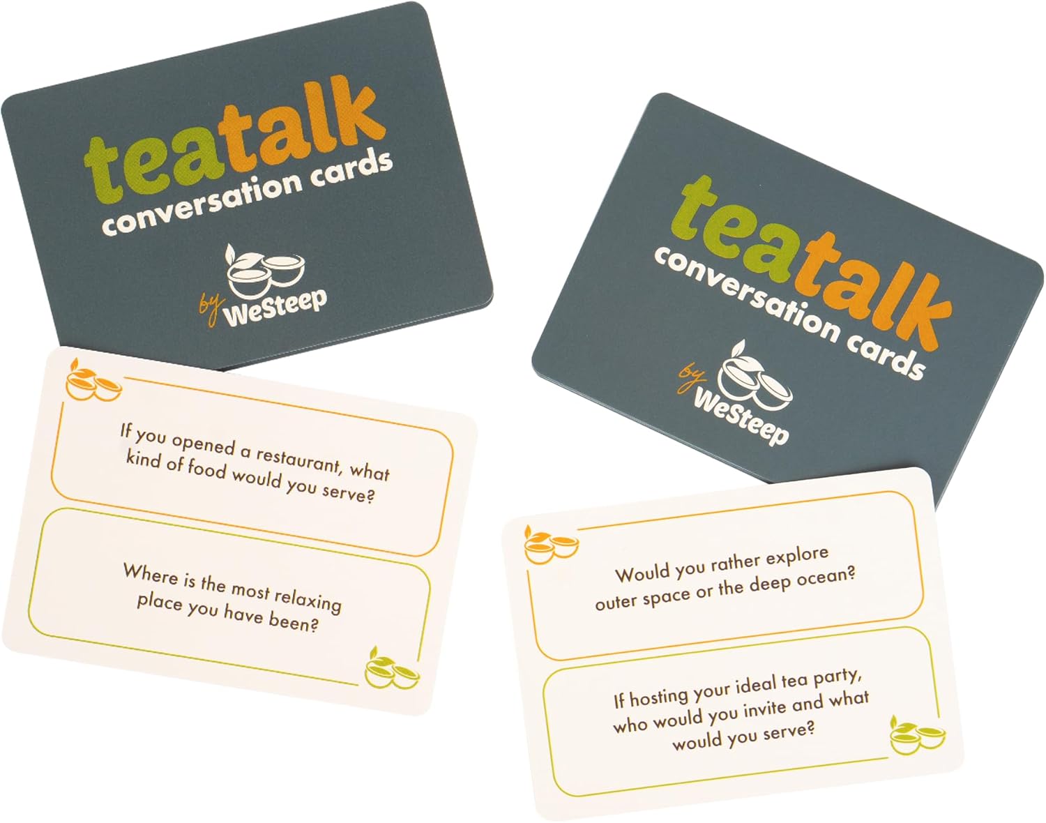Tea Time Conversation Starters - Card Set - 150 Questions to Spark Meaningful Conversations - Great Gift for Tea Lovers, for Tea Time or Anytime
