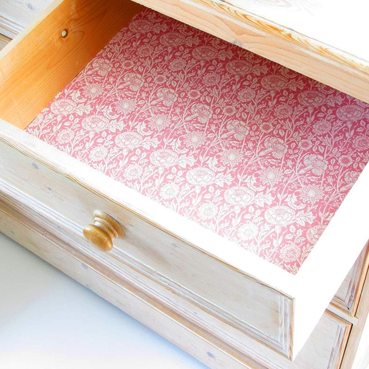 The Master Herbalist William Morris Pinks and Roses in Pink with Rose Scent Drawer or Shelf Liners