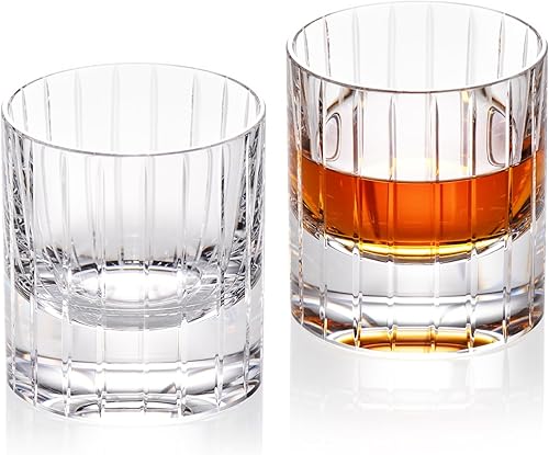 Miniatura 21 de KAMMAK - Juego de 2 vasos de whisky de cristal, vasos sin tallo de 250 ml hechos a mano al soplo, vasos de cóctel de lujo, copa de escocés para