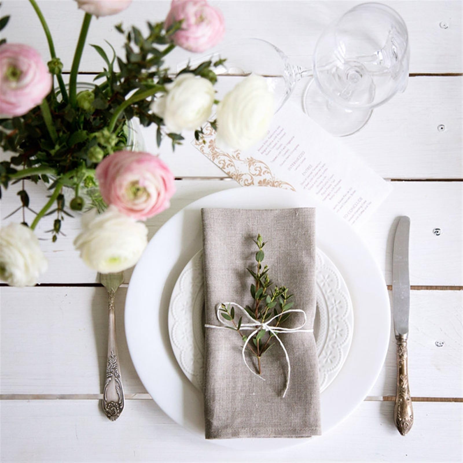 Cloth Napkins 12 Pieces White Napkins Cotton Fabric Napkin Table Dinner