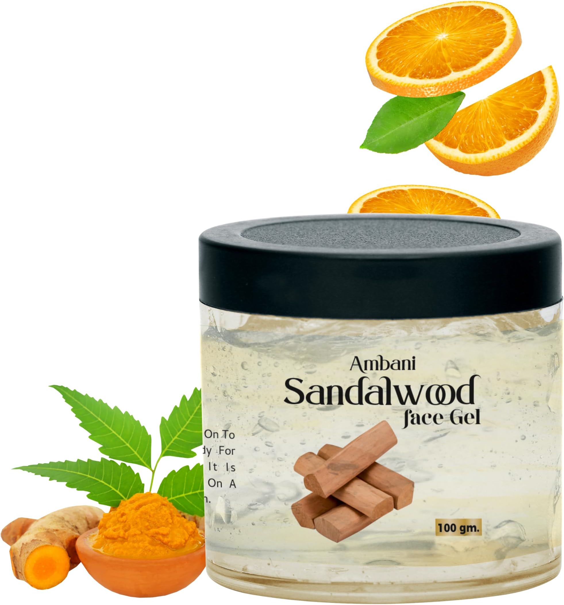 AMBANI HEALTH CARE Sandalwood Face Gel I Natural I Double Cleansing I Moisturizing & Hydrates I Exfoliating Face, Reduces Acne Scars, Wrinkles, Dark Circles I Suitable for All Skin Types (100 gm)