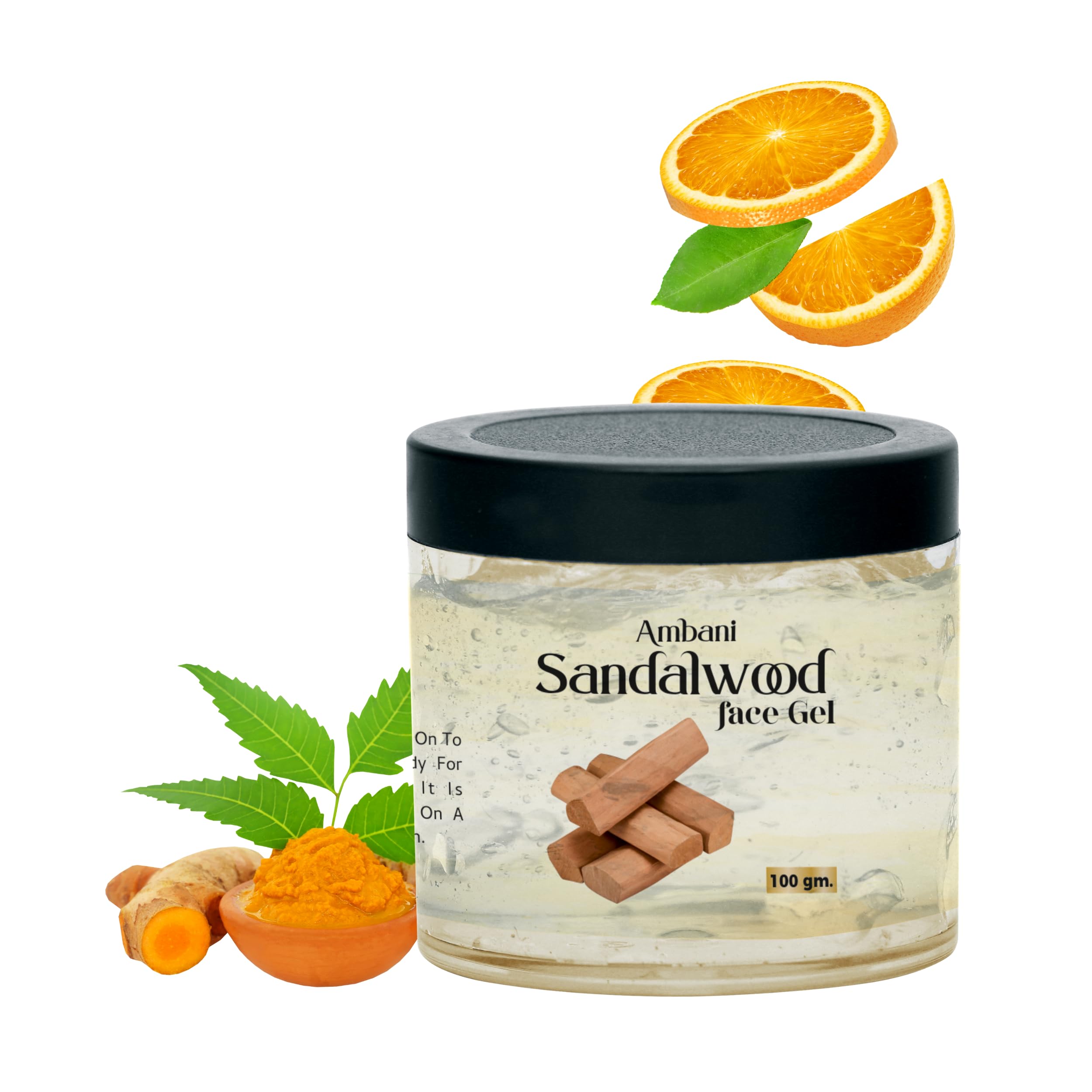AMBANI HEALTH CARE Sandalwood Face Gel I Natural I Double Cleansing I Moisturizing & Hydrates I Exfoliating Face, Reduces Acne Scars, Wrinkles, Dark Circles I Suitable for All Skin Types (100 gm)