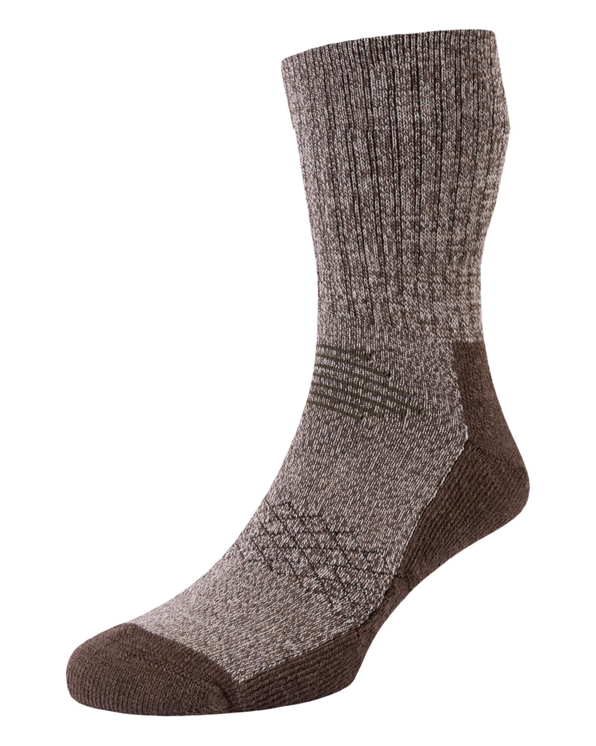 Hj Hall Men's Brown Marl/Browns 1 Pair Hj Rambler Anti-Blister Dual Layer Wool Sock Hj809 Brown 6-11