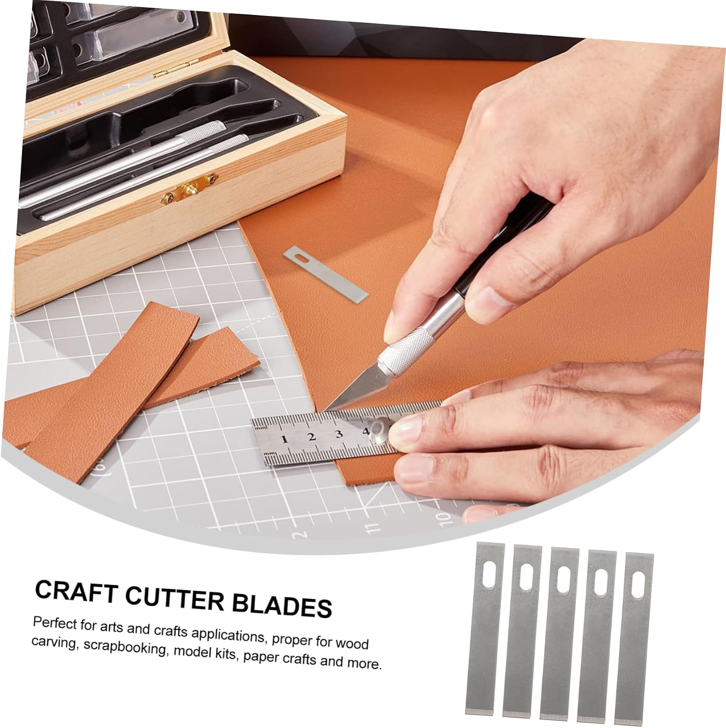 TEHAUX 150pcs Replacement Craft Blades for Paper Wood Plastic Scissors for Scrapper Bookers Utility Blades Assortment
