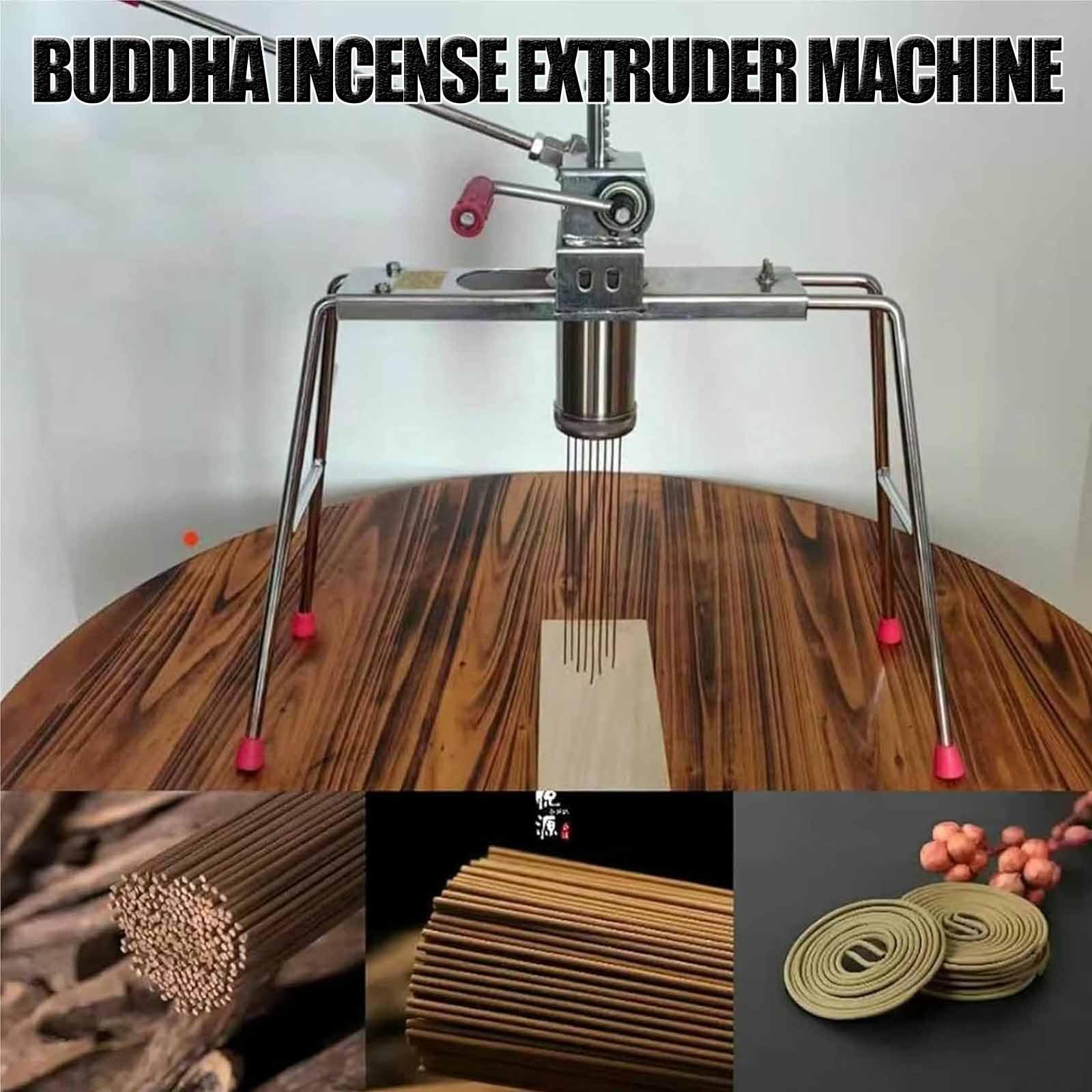 ERICAT Macchina Estrusore per Incenso Buddha, Macchina Manuale per La Produzione di Bastoncini di Incenso con Stampi da 1,5 Mm/2 Mm/2,5 Mm/3 Mm/3,5 Mm/5 Mm/6 Mm/8 Mm, Regolabile (48-57 Cm)