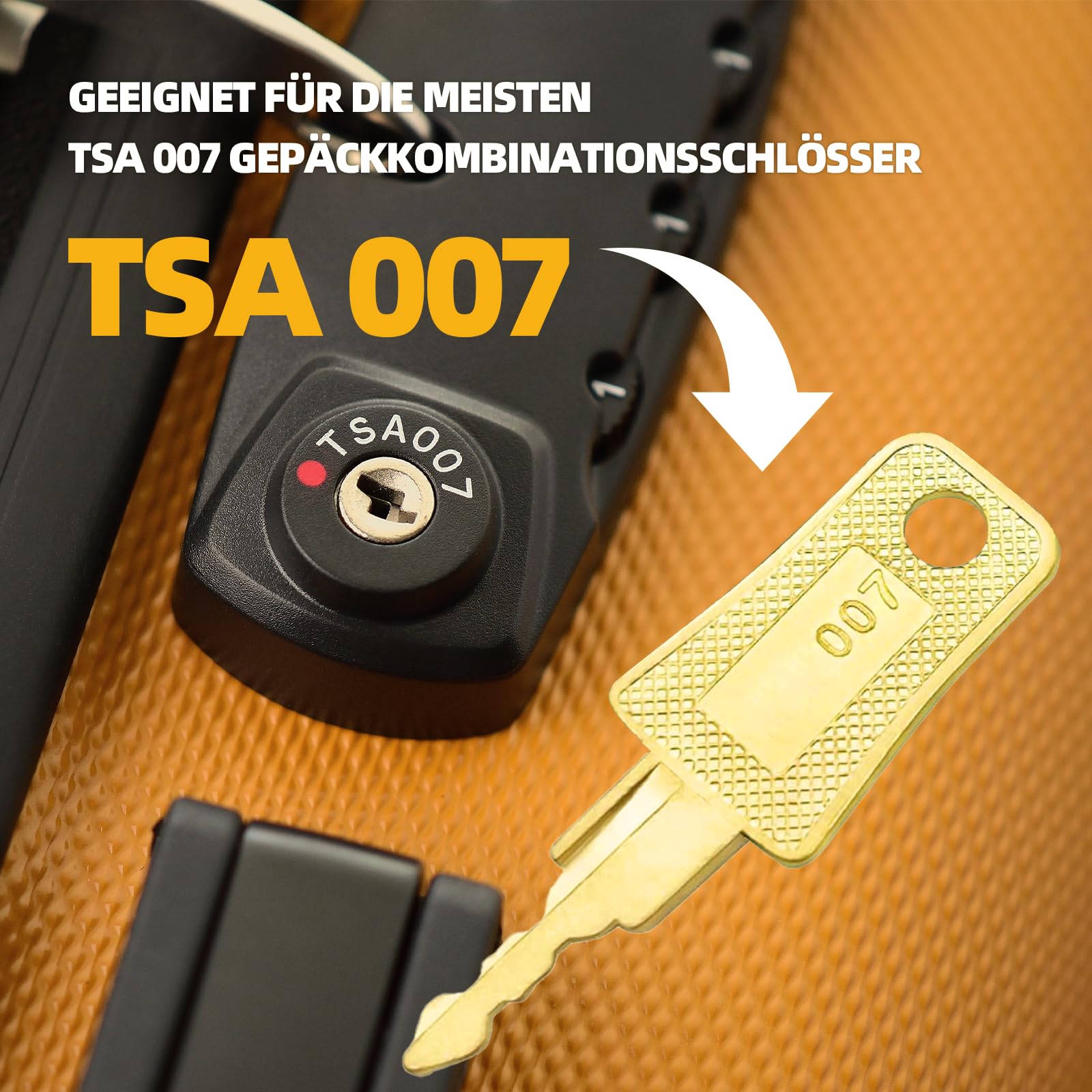 Uniwersalny klucz do bagażu – szyfrowy zamek kompatybilny z TSA 002/007, wielofunkcyjny klucz podróżny z 2 brelokami