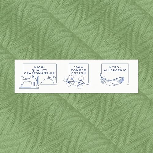 Miniatura 6 de Kotton Culture Manta de cama 100% algodón, tamaño individual, transpirable, para todas las estaciones, para sofá, ligera, con patrón de espiga,