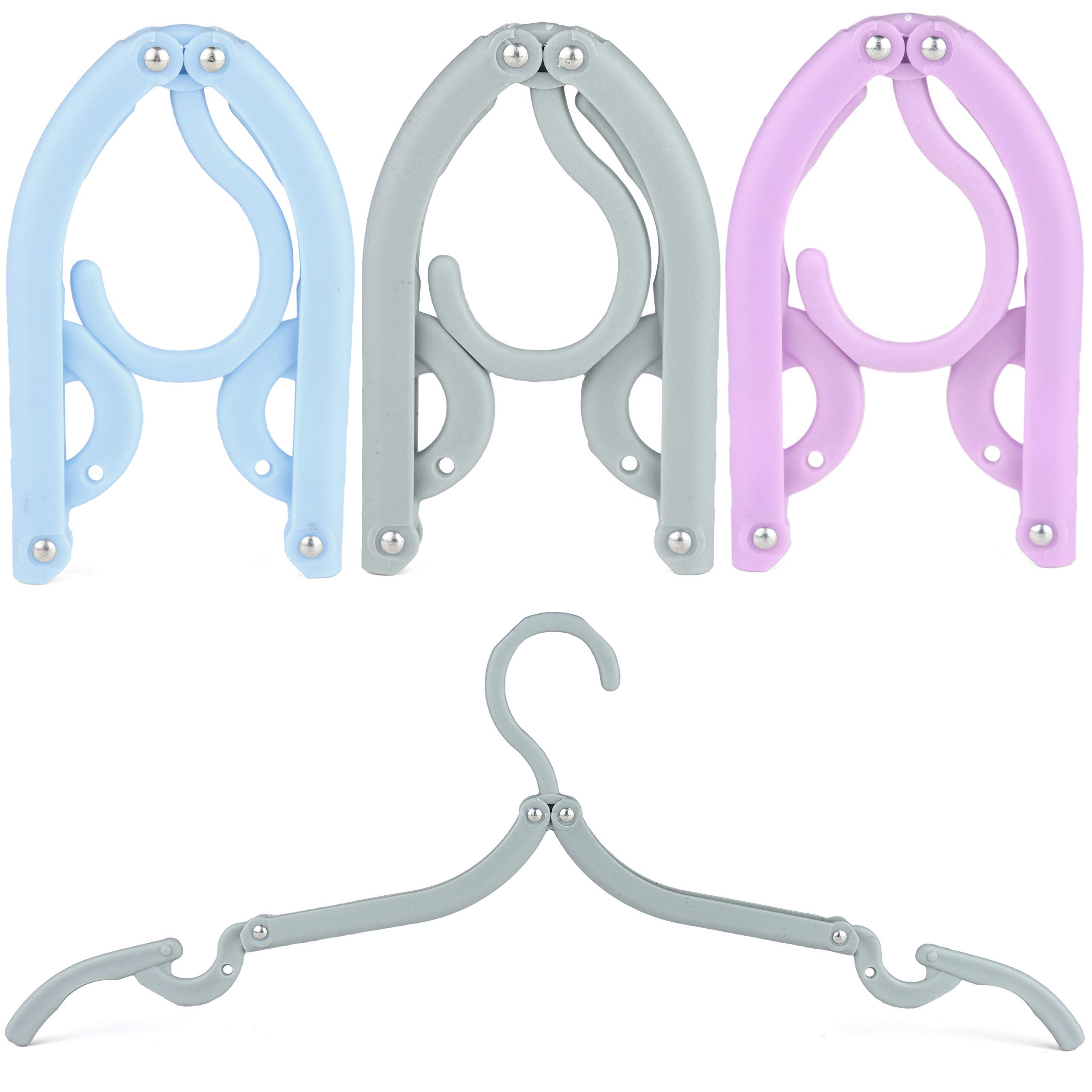 The Hanger Store 20 Grey Travel Coat Hangers Folding Design, Portable & Foldable