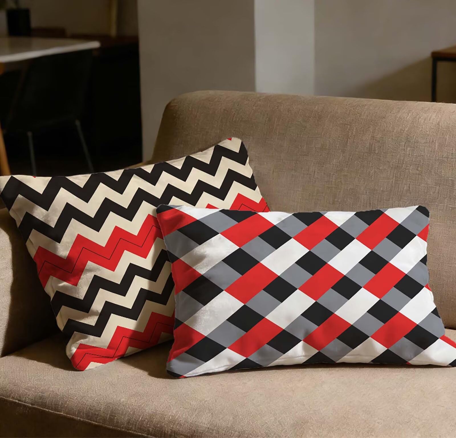 Taie oreiller 40x70 lot de 2 rouge pour canapé de salon chaleureux et cocooning