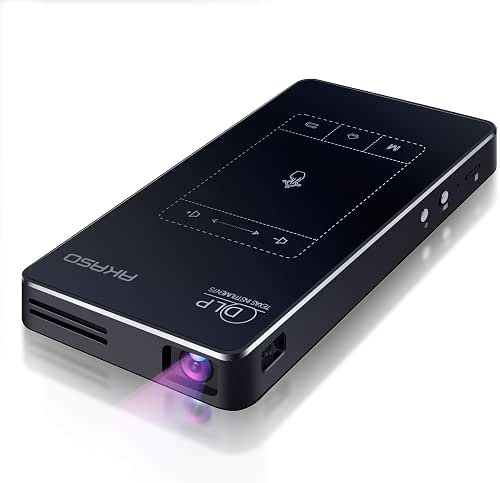 AKASO WT50 Mini Projector with WiFi and Bluetooth, 1080P DLP