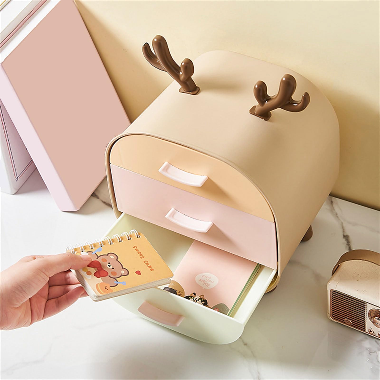Scatola portaoggetti da scrivania organizer per trucchi con scomparti multipli leggera per accessori da scrivania da ufficio Multi Divisione Hold Box