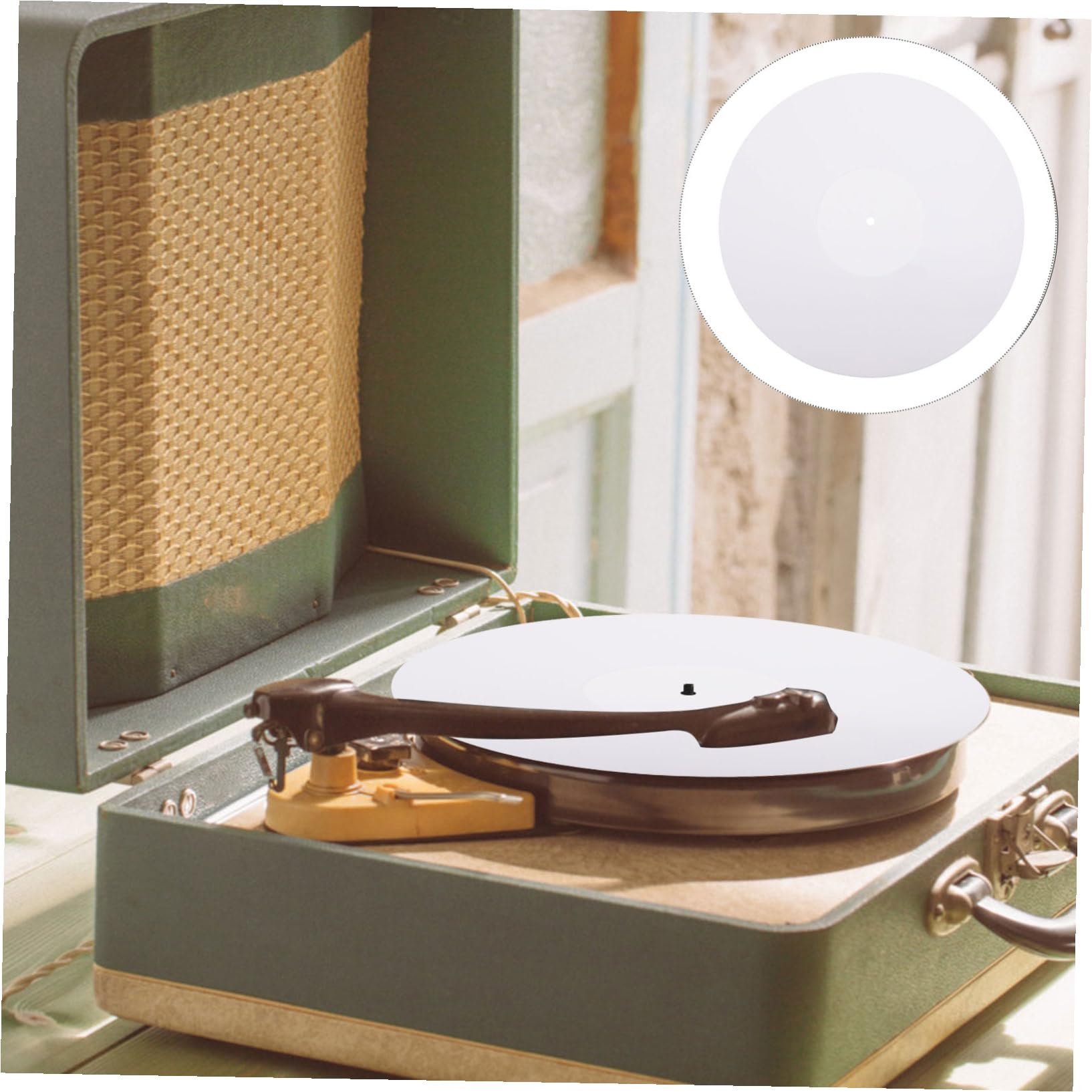Tappetino per Giradischi in Acrilico Protezione per Vinile Bianco Accessorio per Dischi Antigraffio e Resistente per Giradischi Standard