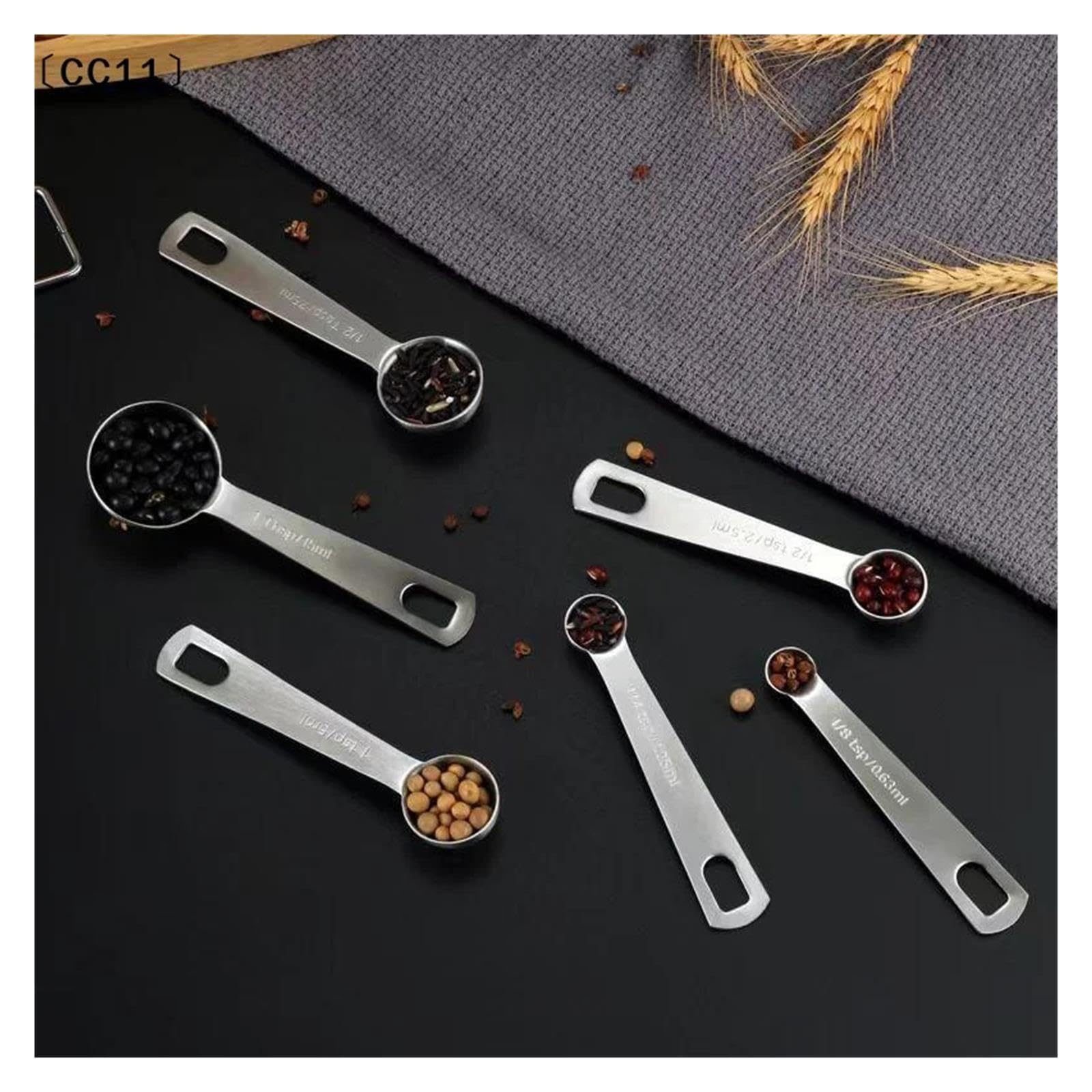 Cuillères doseuses en acier inoxydable, 1/5/6 pcs, CC11