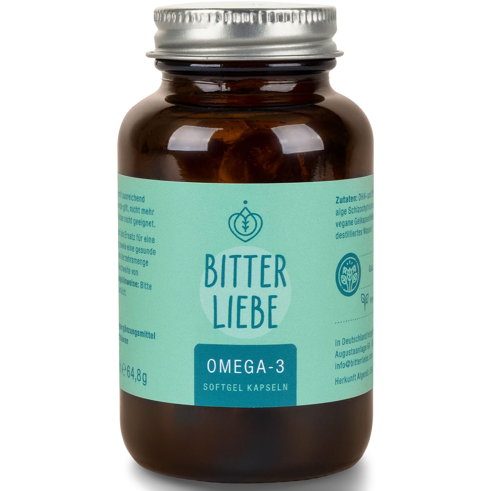 BitterLiebe Omega 3 Kapseln – Hochdosiert aus Algenöl