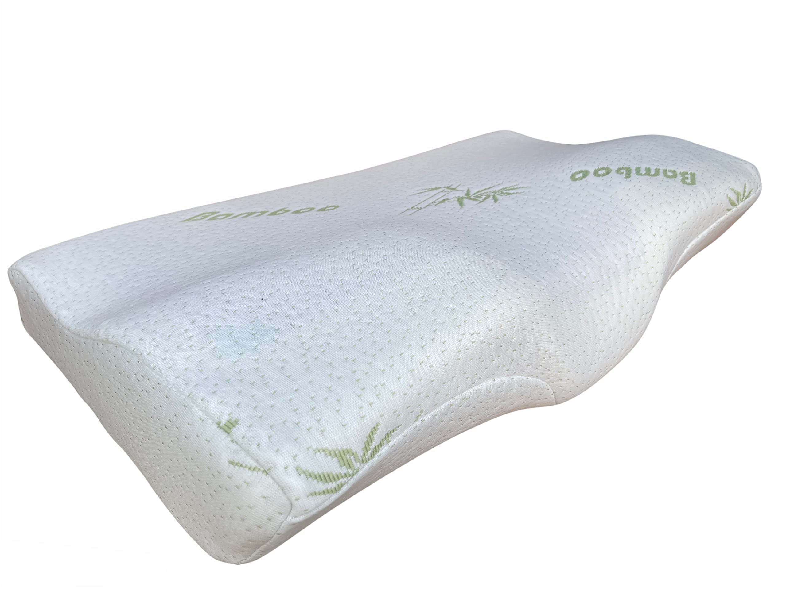 PLUSH Memory Foam Cooling Gel Cervical Contour Pillows with Hypoallergenic Pillowcases for Better Sleep