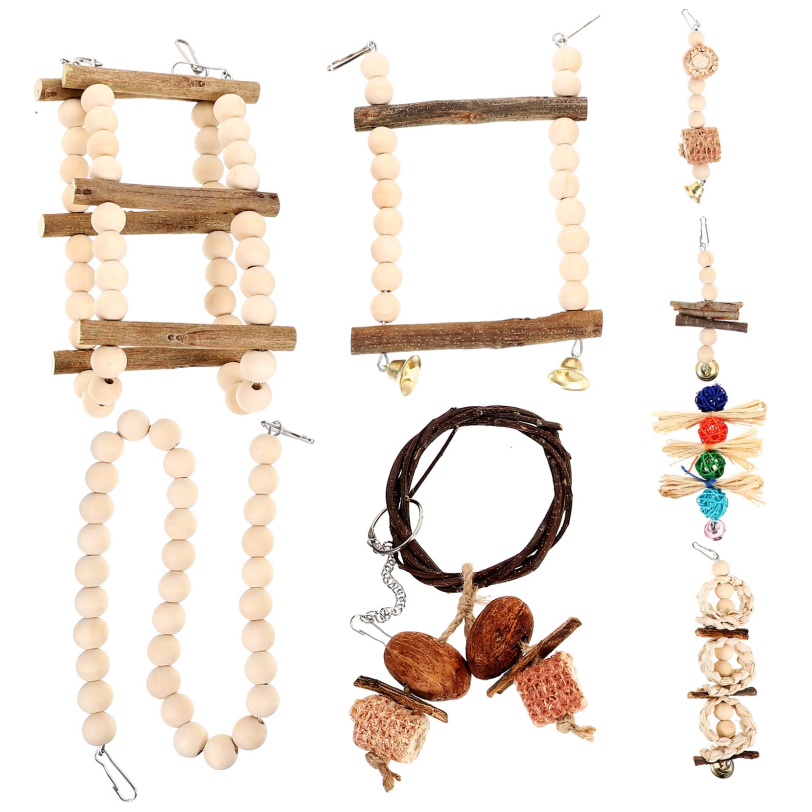 Abaodam Giochi da Appendere per Pappagalli con Mela Accessori Colorati e Sicuri per Pappagalli Calopsitte e Altri Uccelli per Arricchimento e Masticazione Design Resistente e Decorativo