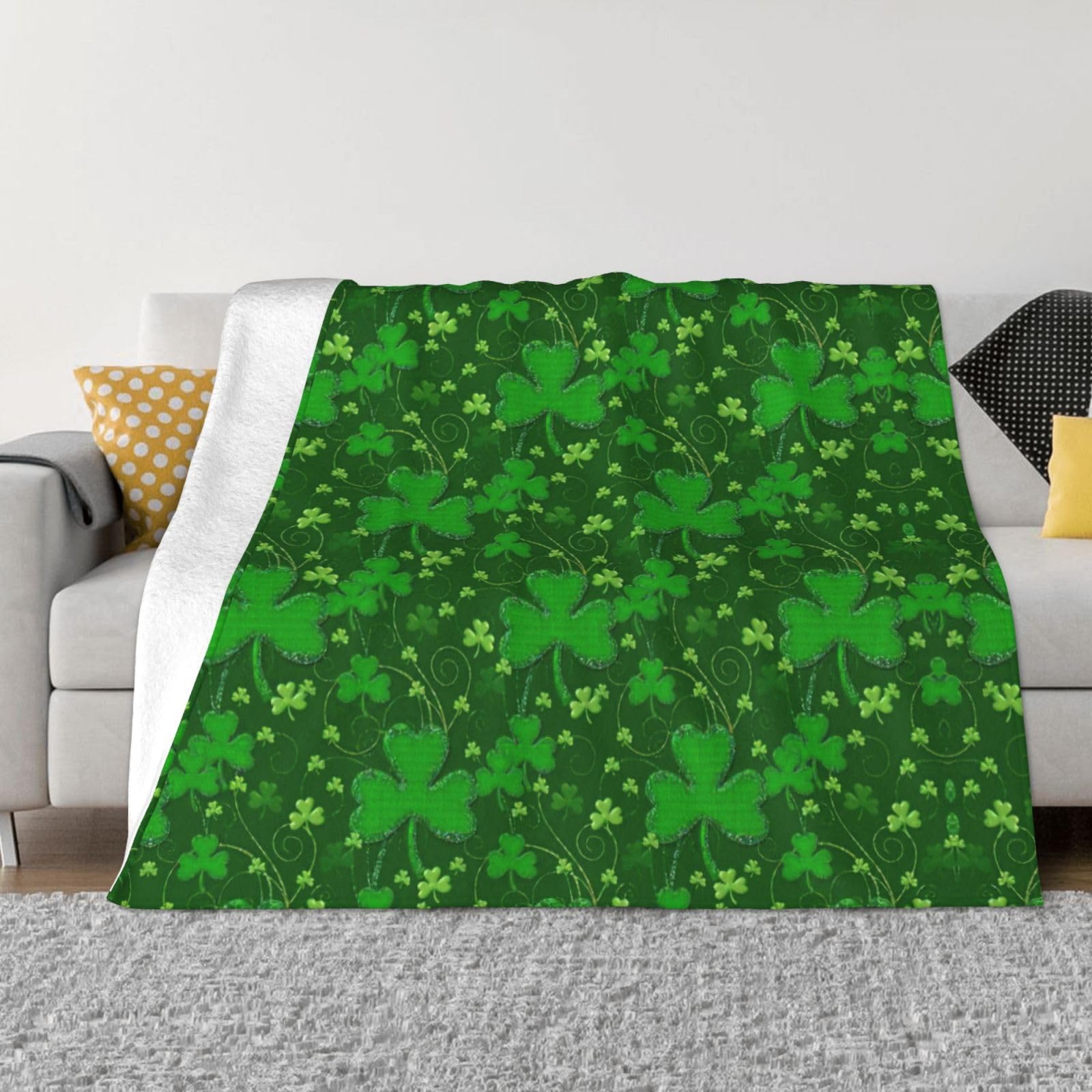 Couverture flanelle pailletée plaid léger et doux pour canapé lit