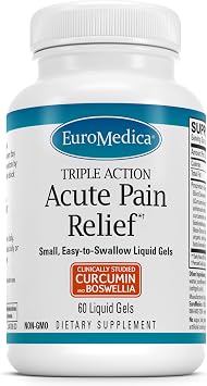 Euromedica Triple Action - 60 Softgels - with Clinically Studied Curcumin & Boswellia - Non-GMO - 30 Servings