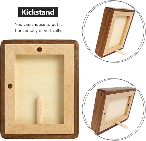 Miniatura 9 de Marco de fotos de madera maciza natural de 11 x 14 pulgadas con paspartú de 8.5 x 11 pulgadas, marcos de fotos de madera de nogal real de 11 x 14