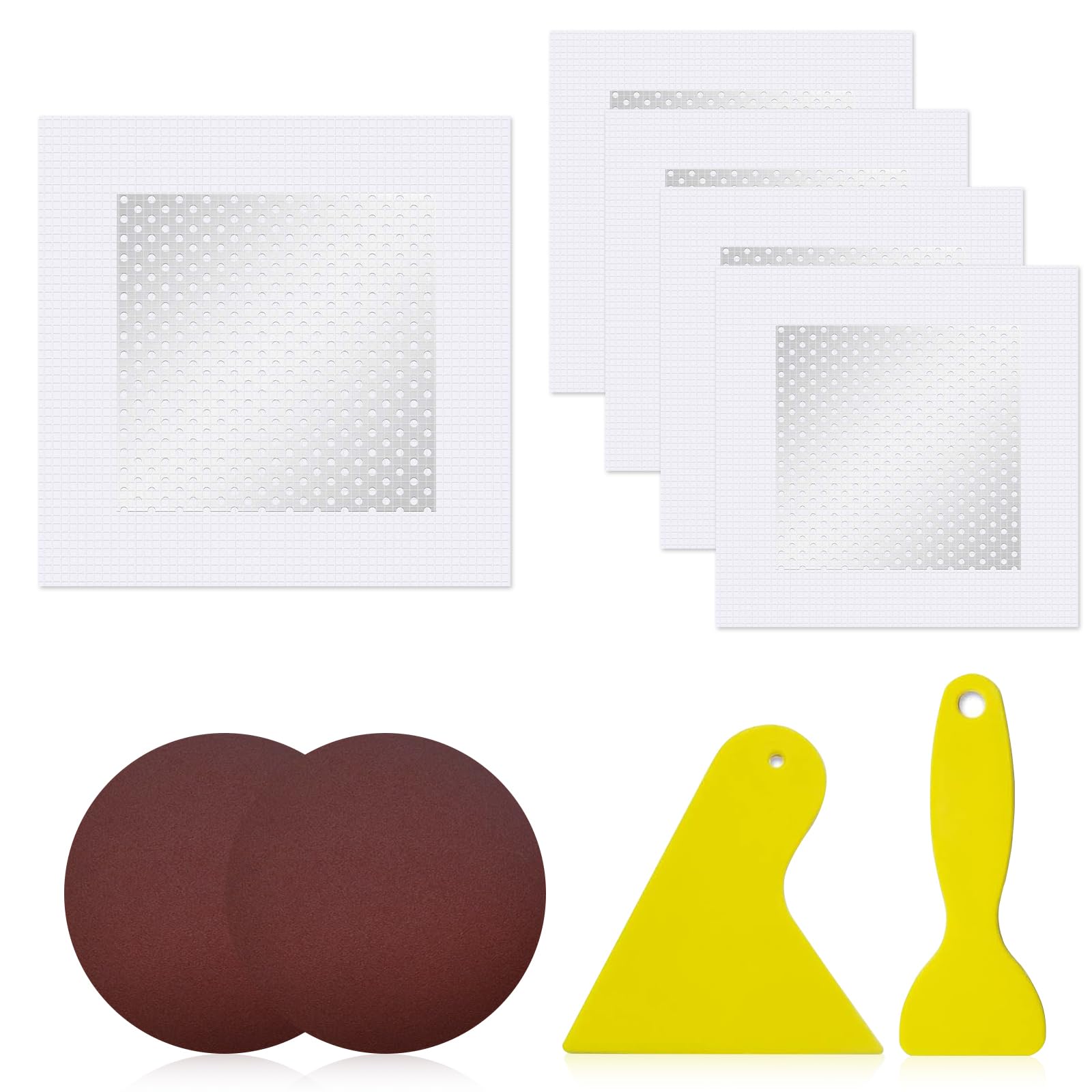 Kit de réparation mural 9 pièces patch en aluminium autocollant 4x4 pouces pour trous dans le mur