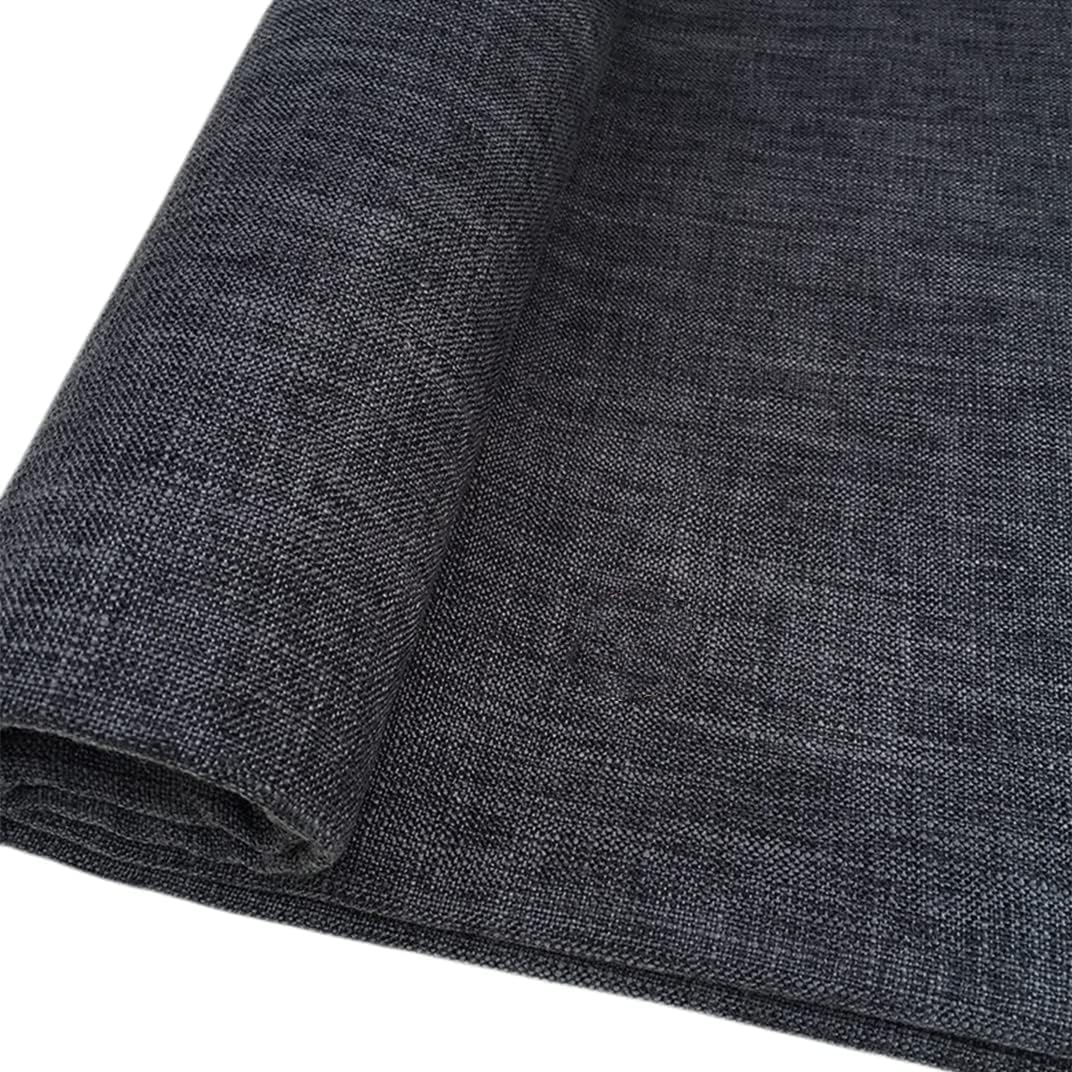 TinaKim Upholstery Fabric for Chair, Faux Linen Slub Cloth Material, Sofa Couth Repair (21 Dark Grey, 3 Yard (57x 108 inch))