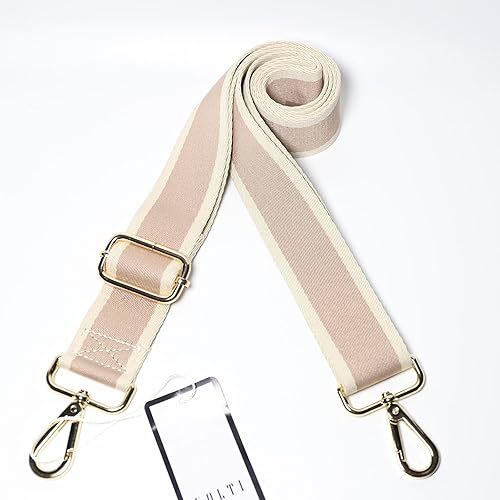 Miniatura 132 de Kolti Correa de repuesto para bolso, bolso cruzado a rayas anchas ajustables Hebilla de oro-04