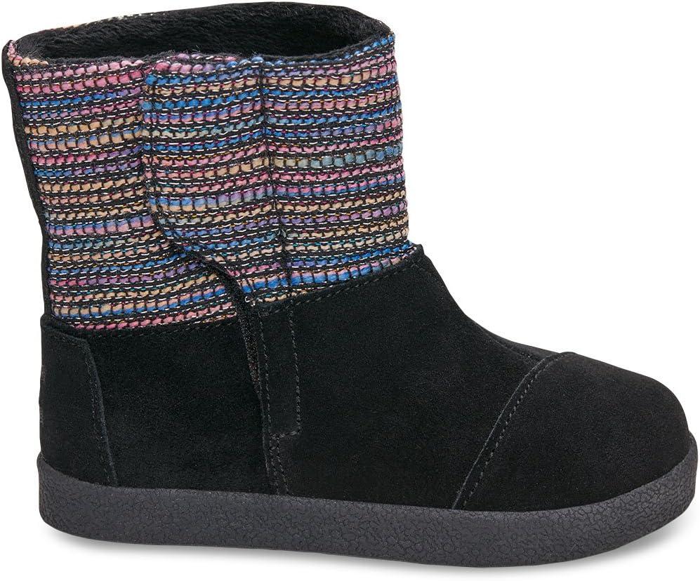 TOMS Kids Baby Girl's Nepal Boot (Infant/Toddler/Little Kid) Castlerock Grey Metallic Woven/Suede Boot