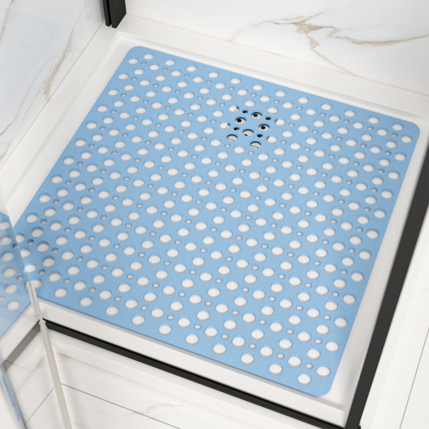HITSLAM Shower Mat Anti Slip 27x27 Inch Square Bath Mat