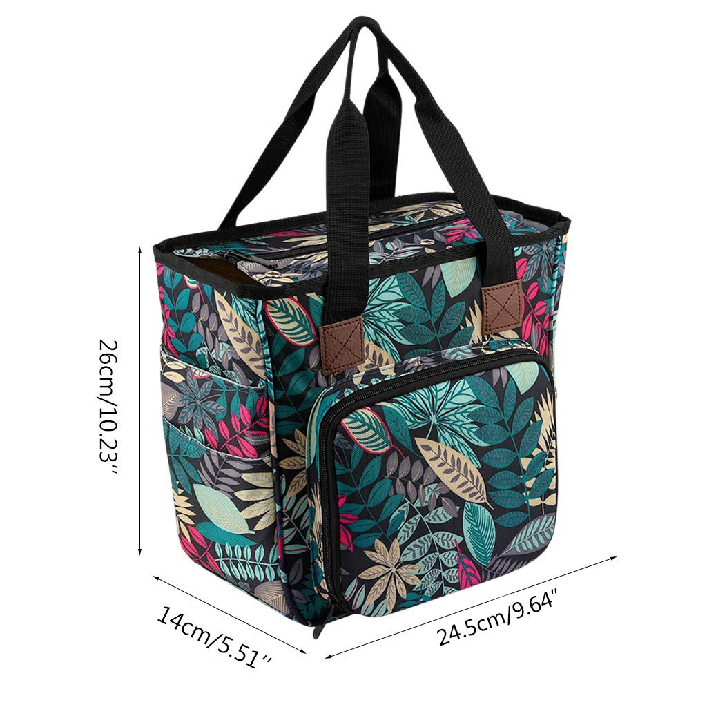 Bolsa de tejer portátil, organizador de almacenamiento de hilo, ganchillo, aguja, cesta de almacenamiento, funda rígida