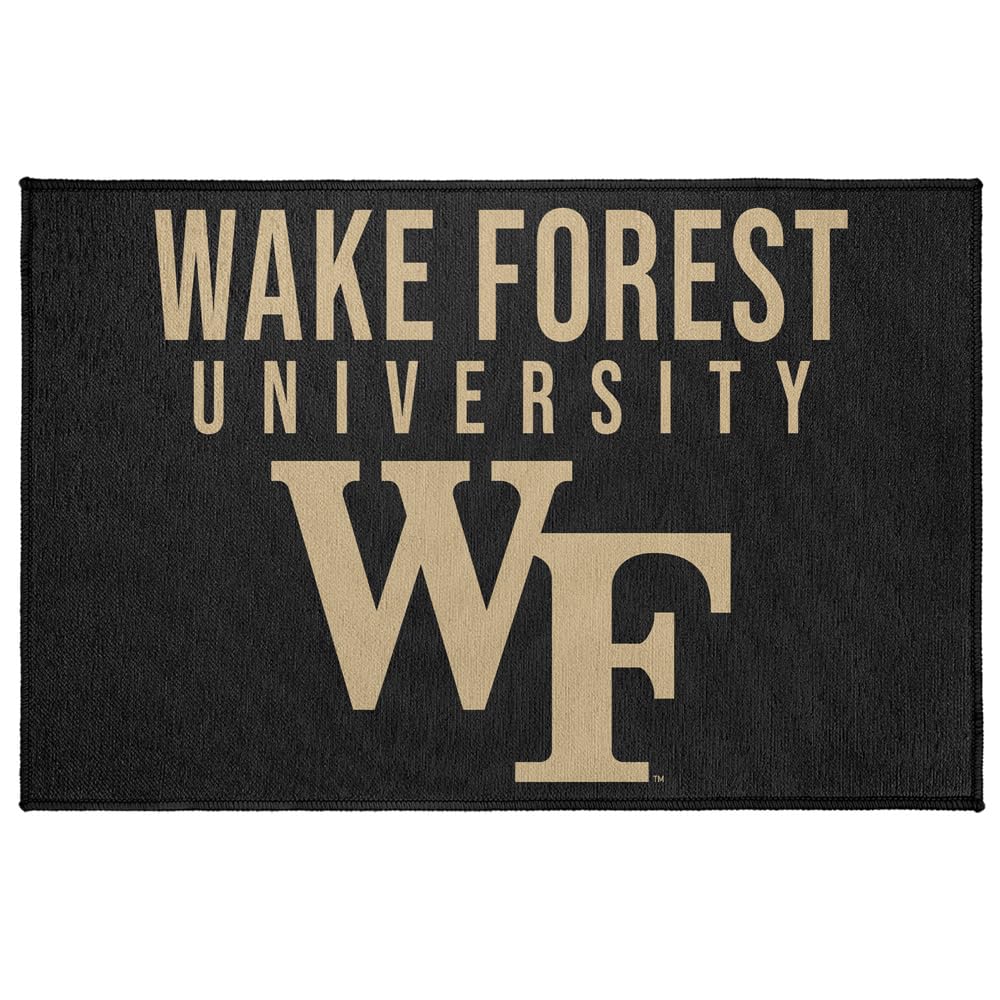 Campus Lab Wake Forest University Anti-Slip Indoor Doormat, 20” x 31.5” Primary Logo, Floor Mat for Inside Entry Way/Back Door Garage Mudroom Home and
