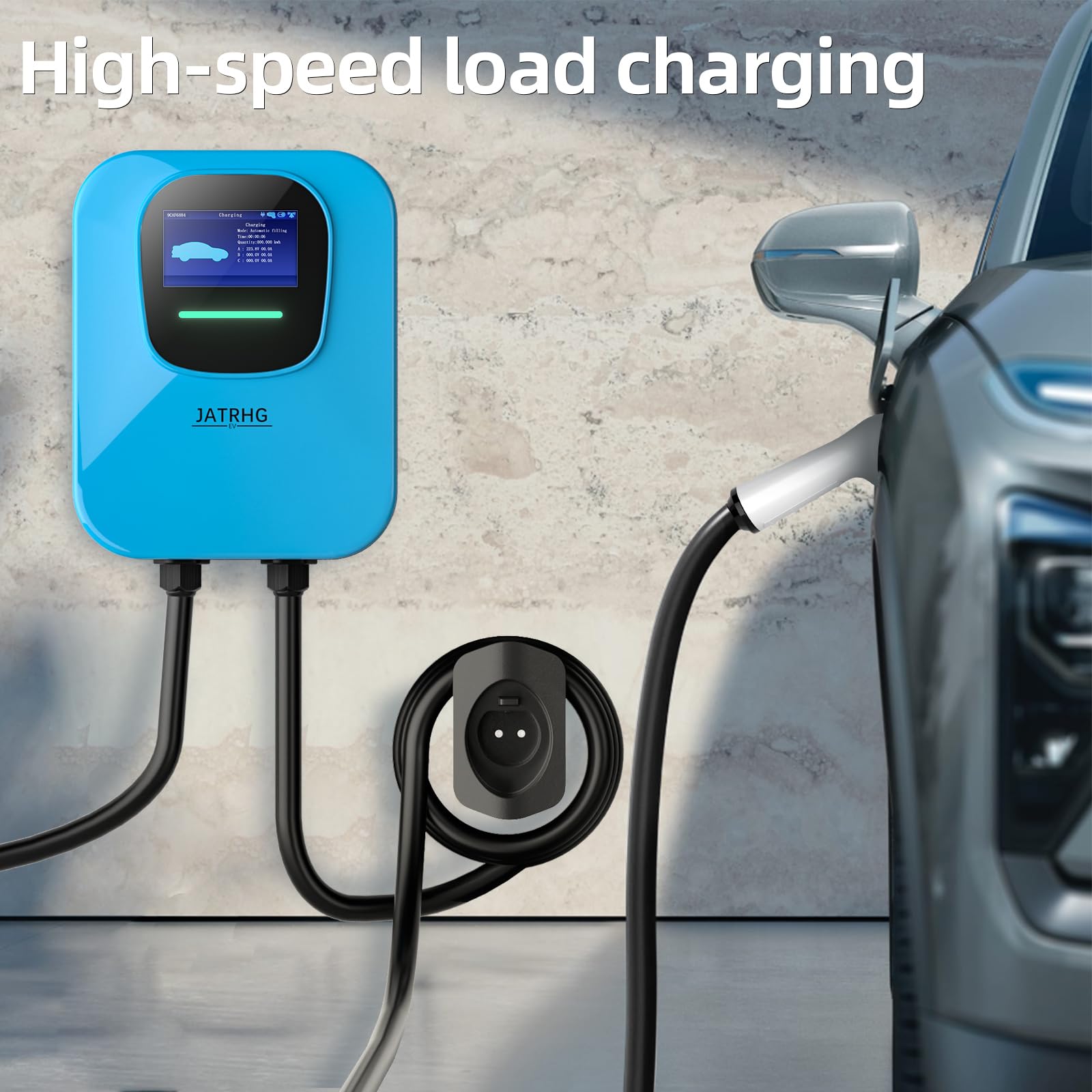 Trójfazowa ładowarka EV 22KW - Typ 2, 32A, Kabel 8M - stacja szybkiego ładowania IEC 62196-2 Wallbox