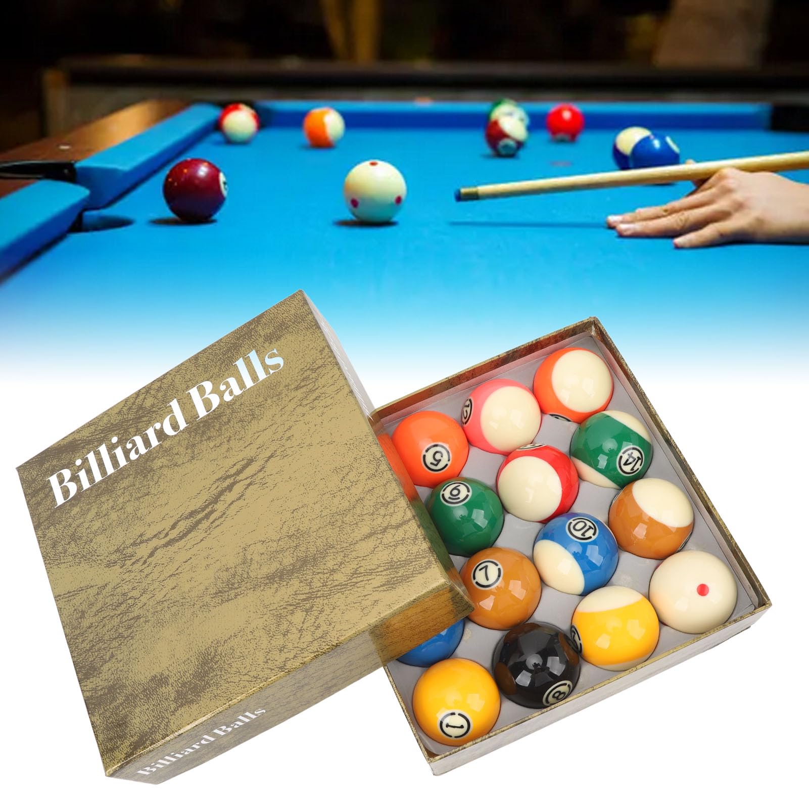 Palline da Biliardo, 16 Pezzi Palle da Biliardo in Resina 5,72cm / 2,25 Pollici Pool Billiards per Giochi di Feste in Casa