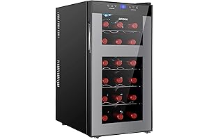 18 Inch Wine Cooler Under Counter 18 Bottles Dual Zone Wine Fridge