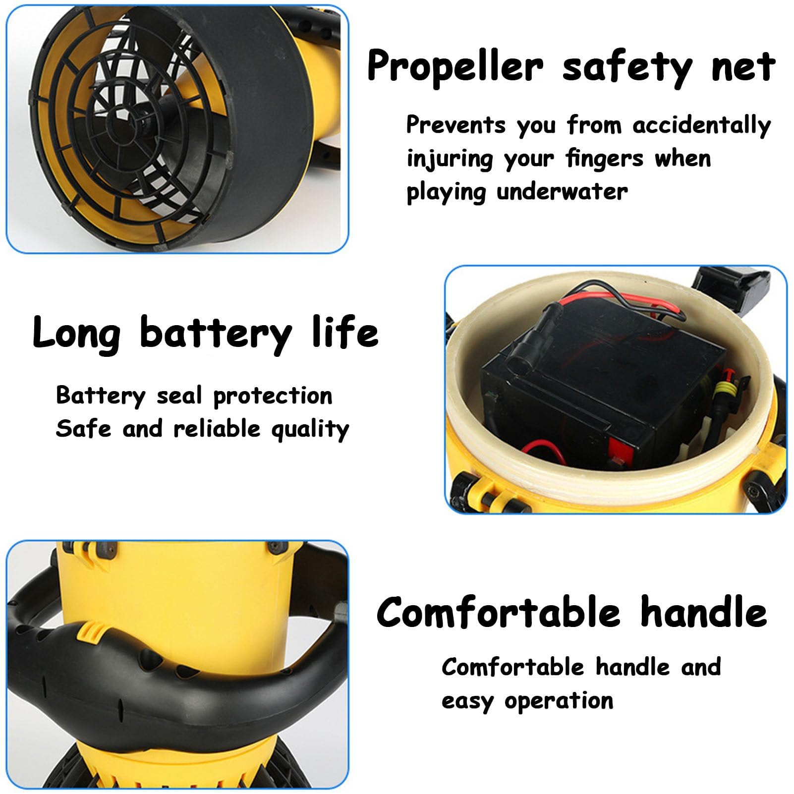 Scooter Submarino de 500W, Vehículo Eléctrico de Propulsión para Buceo con 2 Velocidades y Batería de 24V 10Ah - Hélice Acuática para Profundidades de 20M para Snorkel, Natación y Aventuras Marinas