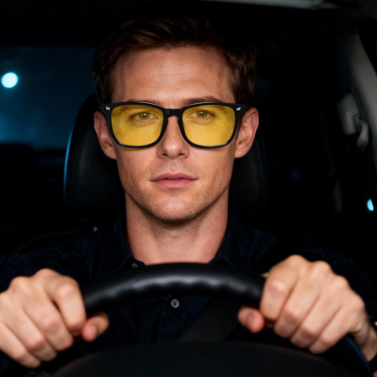 Night Driving Glasses for Men Women - Polarized Night Vision Glasses Anti Glare Nighttime Eyeglasses Yellow Lens - Image 2